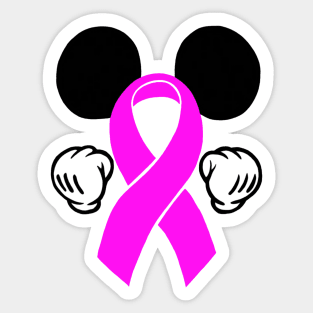 Mouse Ears Awareness Ribbon (Pink) Sticker